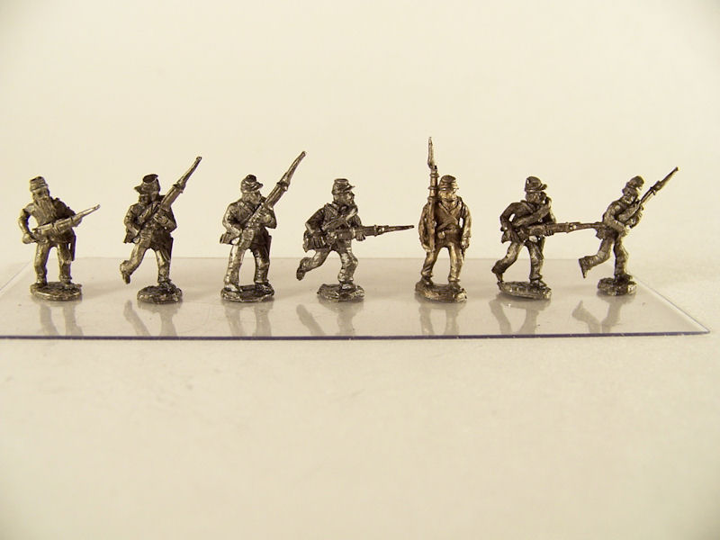 15mm ACW Infantry: ACW1 Kepi, Advancing & Charging