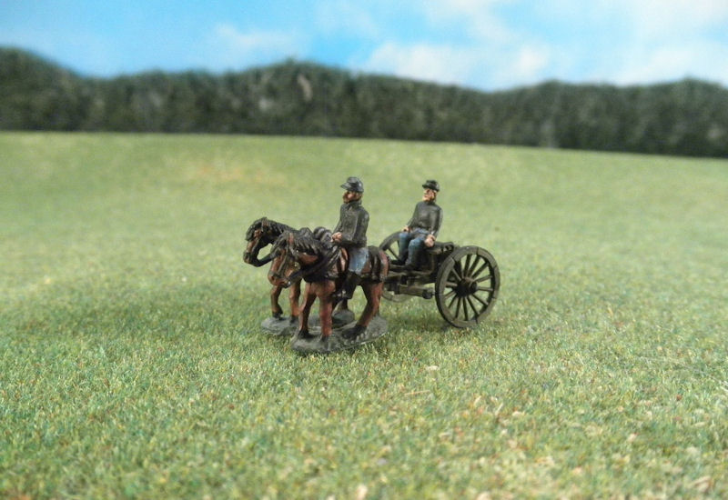 15mm ACW Artillery: ACW120 Artillery Limbers with Walking Horses & Crew