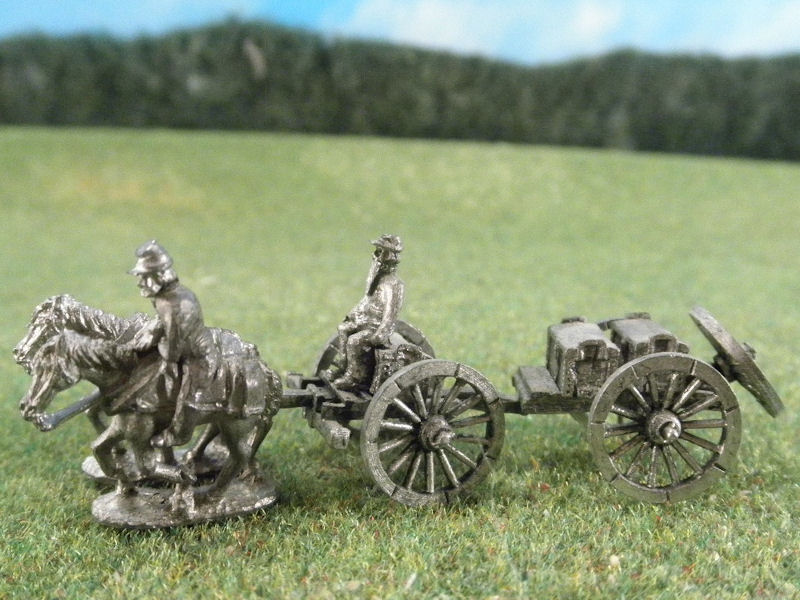 15mm ACW Artillery: ACW125 Caisson Set with Running Horses & Crew