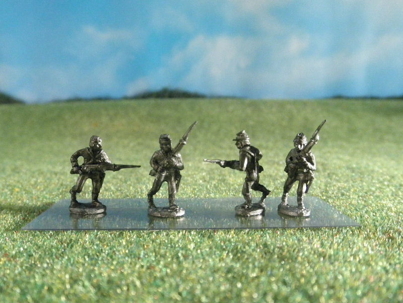 15mm ACW Infantry: ACW15 VMI Cadets, Advancing & Charging