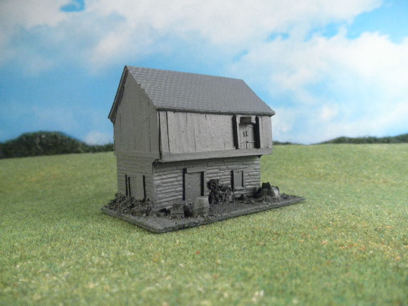 15mm English / European Buildings: TRF360 Stone and Timber Mill with Water Wheel