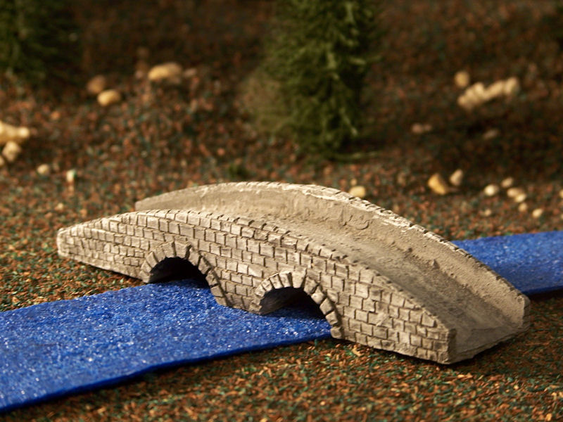 6mm ACW Buildings & Terrain: TRF988 Double Arched Stone Bridge